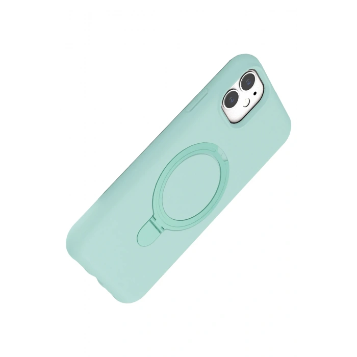 Newface Apple iPhone 11 Regal Magsafe Standlı Kapak - Su Yeşili