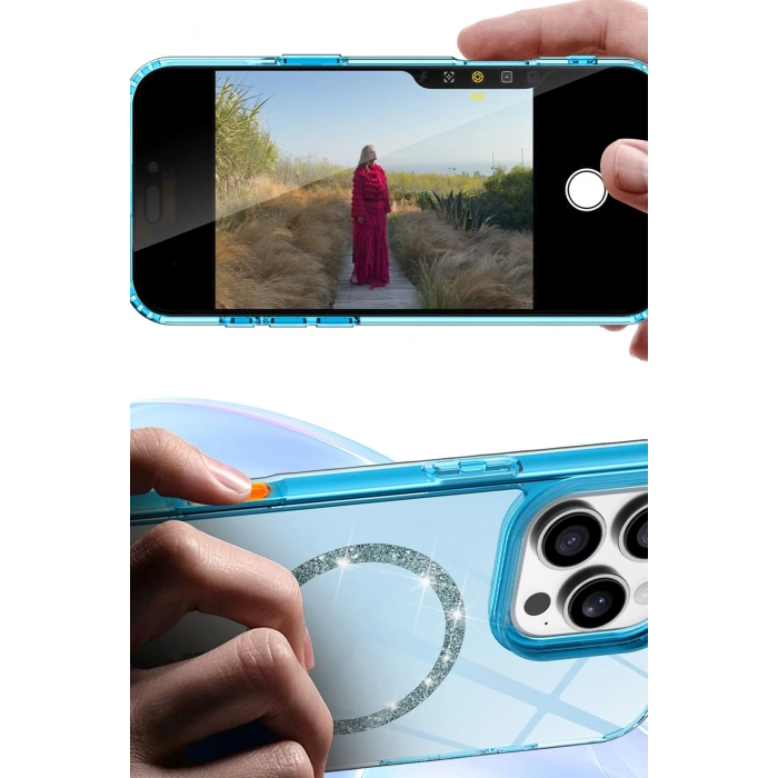 Newface Apple iPhone 14 Live Diamond Magsafe Kapak - Yeşil