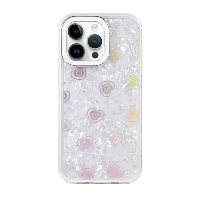 Newface Apple iPhone 14 Pro Max Lumi Desenli Kapak - Beyaz