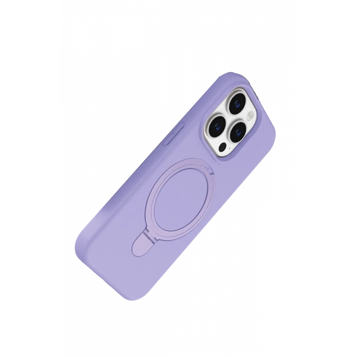 Newface Apple iPhone 14 Pro Max Regal Magsafe Standlı Kapak - Lila