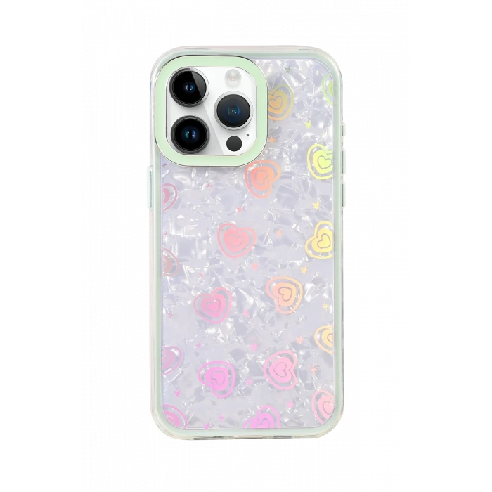 Newface Apple iPhone 15 Lumi Desenli Kapak - Yeşil