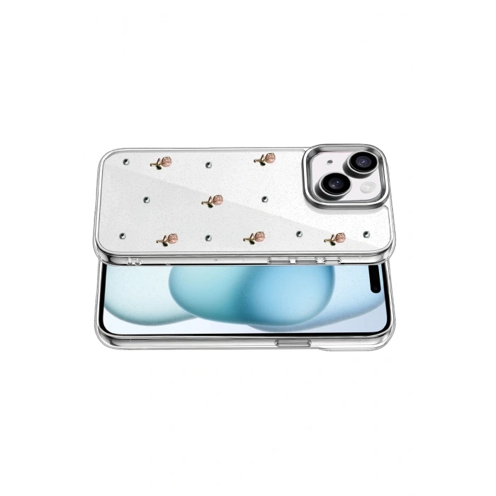 Newface Apple iPhone 15 Plus Fiyonk Desenli Kapak - Desen 6