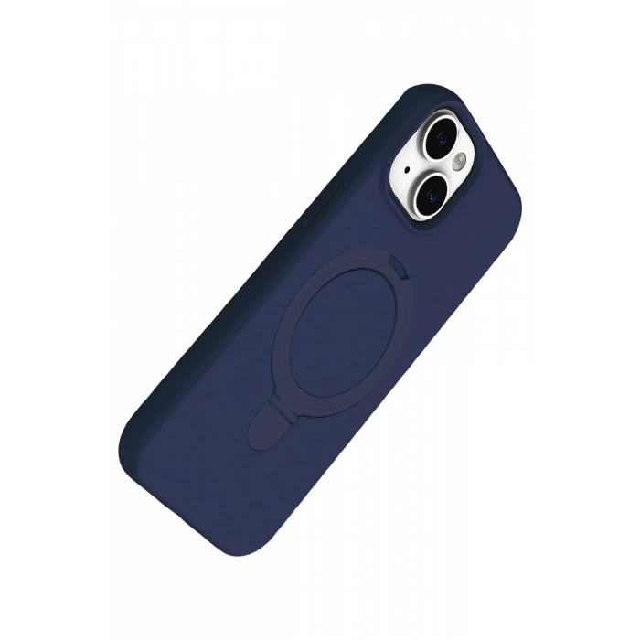Newface Apple iPhone 15 Plus Regal Magsafe Standlı Kapak - Lacivert