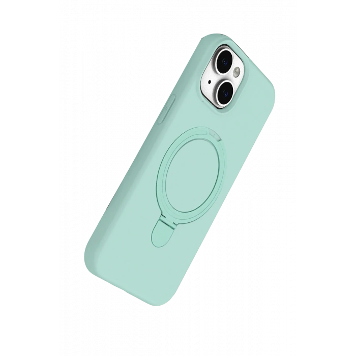 Newface Apple iPhone 15 Plus Regal Magsafe Standlı Kapak - Su Yeşili