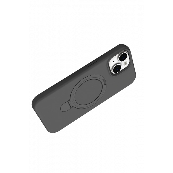 Newface Apple iPhone 15 Plus Regal Magsafe Standlı Kapak - Titan Gri