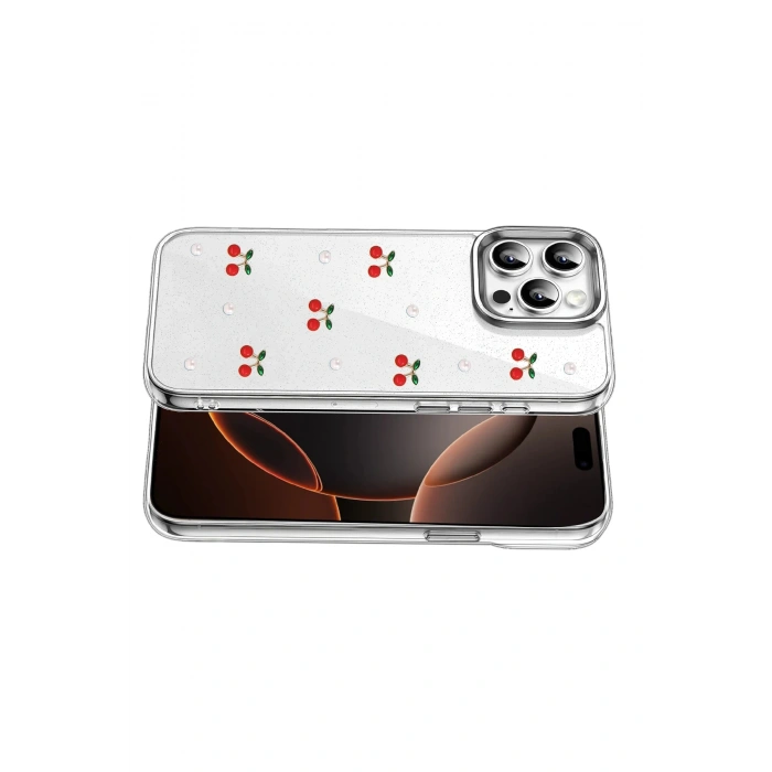 Newface Apple iPhone 15 Pro Fiyonk Desenli Kapak - Desen 9