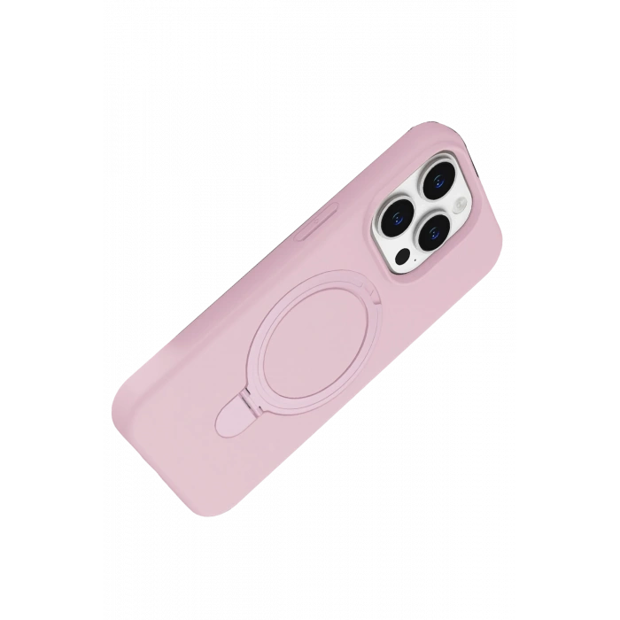 Newface Apple iPhone 15 Pro Max Regal Magsafe Standlı Kapak - Açık Pembe