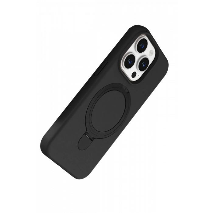 Newface Apple iPhone 15 Pro Max Regal Magsafe Standlı Kapak - Siyah