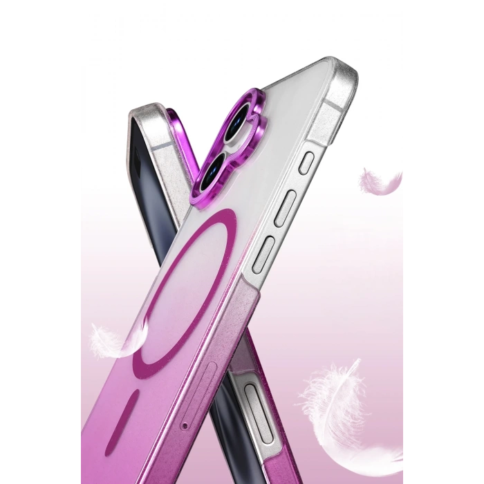 Newface Apple iPhone 16 Glossy Magsafe Kapak - Mor