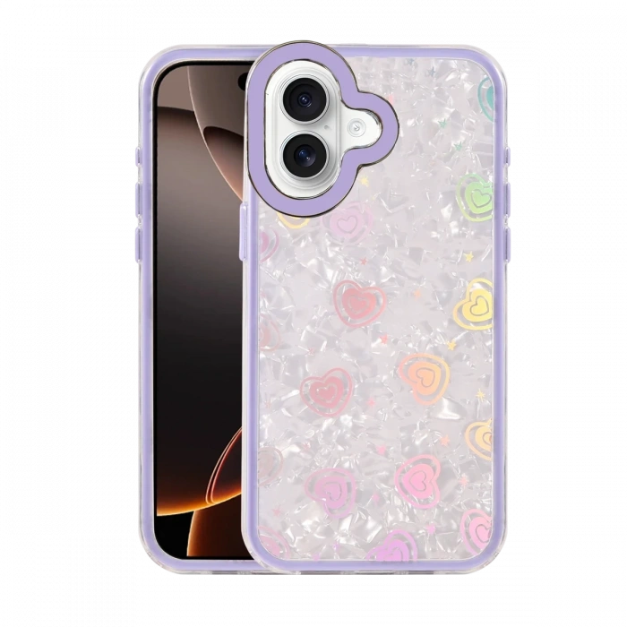 Newface Apple iPhone 16 Lumi Desenli Kapak - Mor