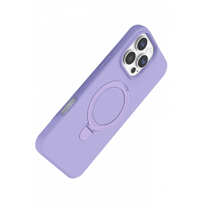 Newface Apple iPhone 16 Pro Max Regal Magsafe Standlı Kapak - Lila