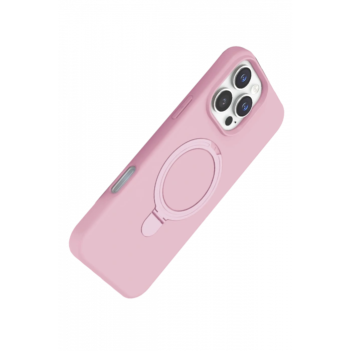 Newface Apple iPhone 16 Pro Regal Magsafe Standlı Kapak - Açık Pembe