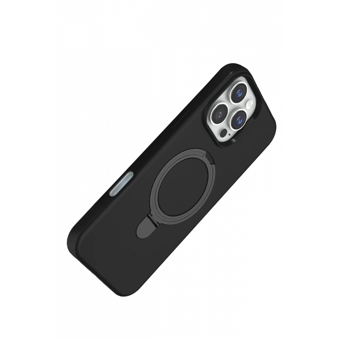 Newface Apple iPhone 16 Pro Regal Magsafe Standlı Kapak - Siyah