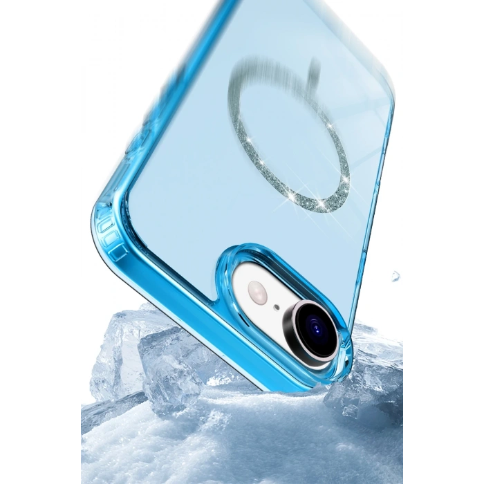 Newface Apple iPhone 16E Live Diamond Magsafe Kapak - Pembe