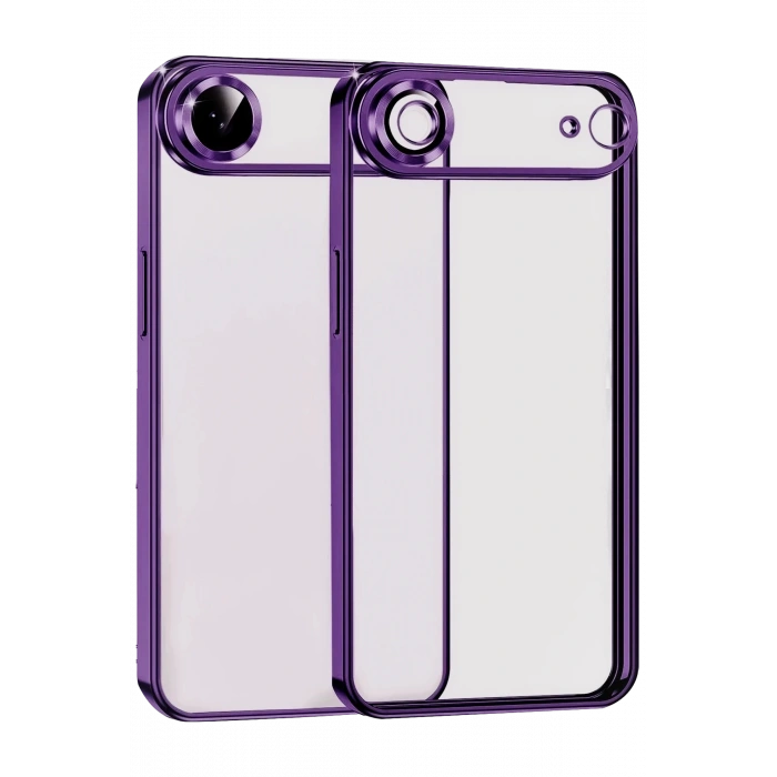 Newface Apple iPhone 17 Air Razer Lensli Silikon - Açık Mor