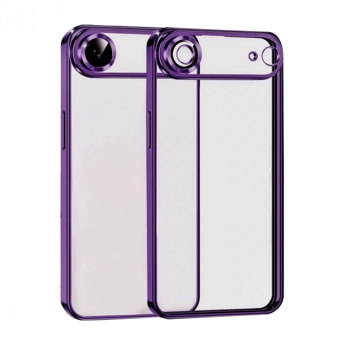 Newface Apple iPhone 17 Air Razer Lensli Silikon - Açık Mor