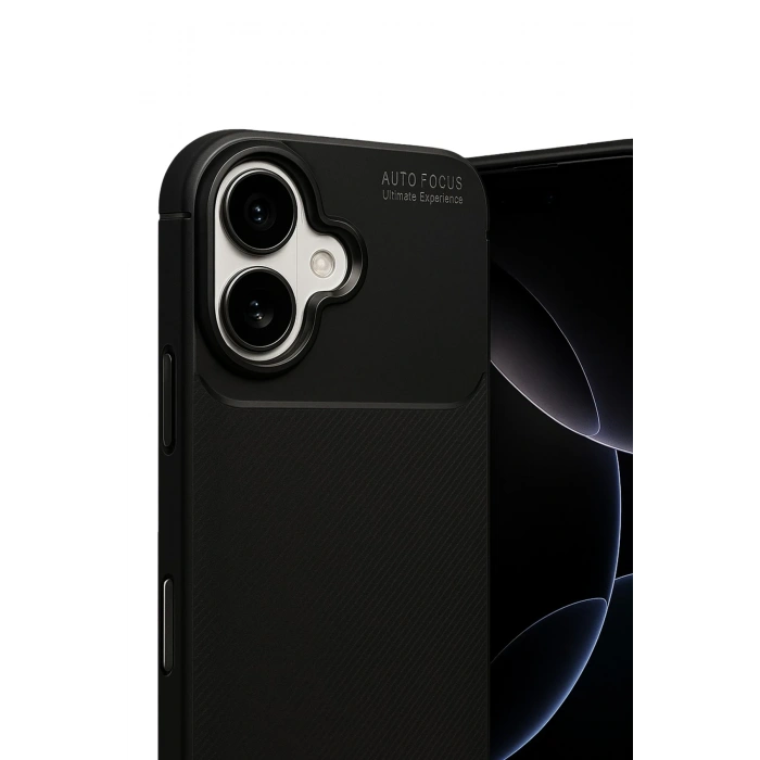 Newface Apple iPhone 17 Auto Focus Karbon Kapak - Siyah