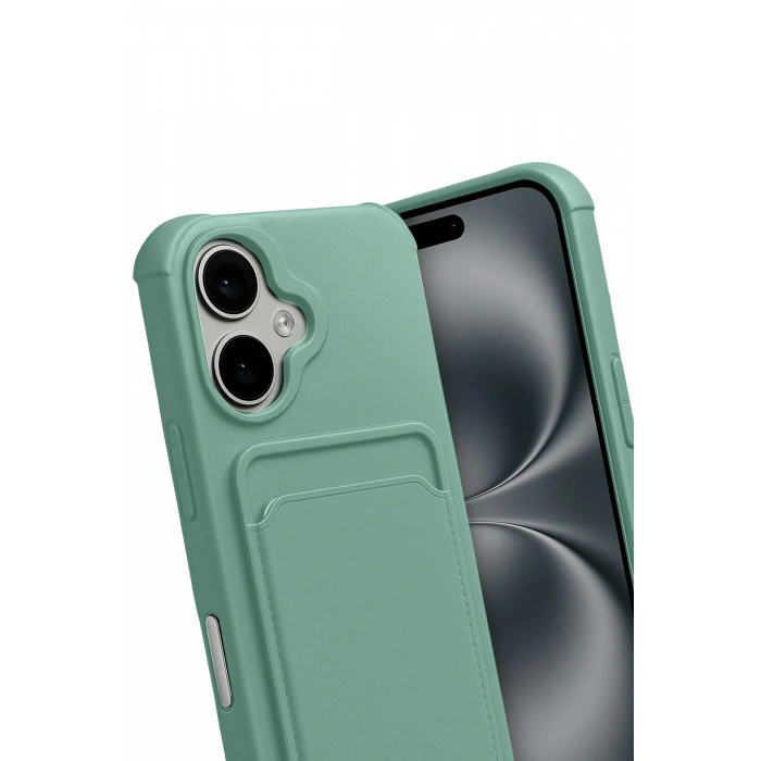 Newface Apple iPhone 17 Kelvin Kartvizitli Silikon - Açık Yeşil