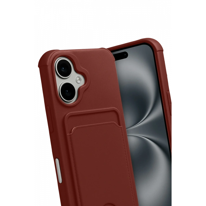Newface Apple iPhone 17 Kelvin Kartvizitli Silikon - Bordo