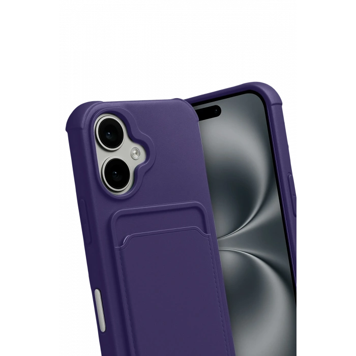 Newface Apple iPhone 17 Kelvin Kartvizitli Silikon - Derin Mor