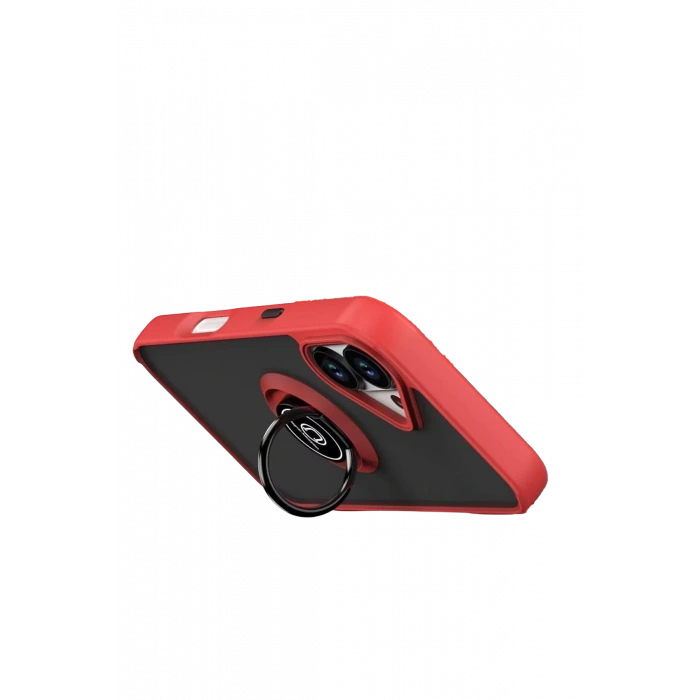 Newface Apple iPhone 17 Montreal Yüzüklü Silikon Kapak - Kırmızı