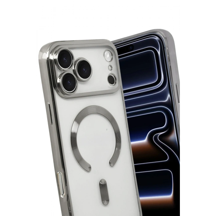 Newface Apple iPhone 17 Pro Kross Magneticsafe Kapak - Gümüş