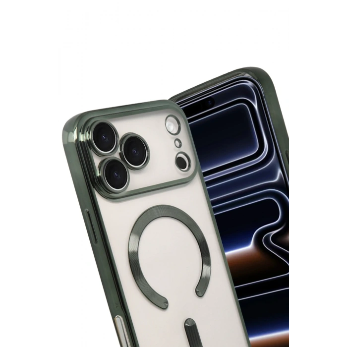 Newface Apple iPhone 17 Pro Kross Magneticsafe Kapak - Koyu Yeşil