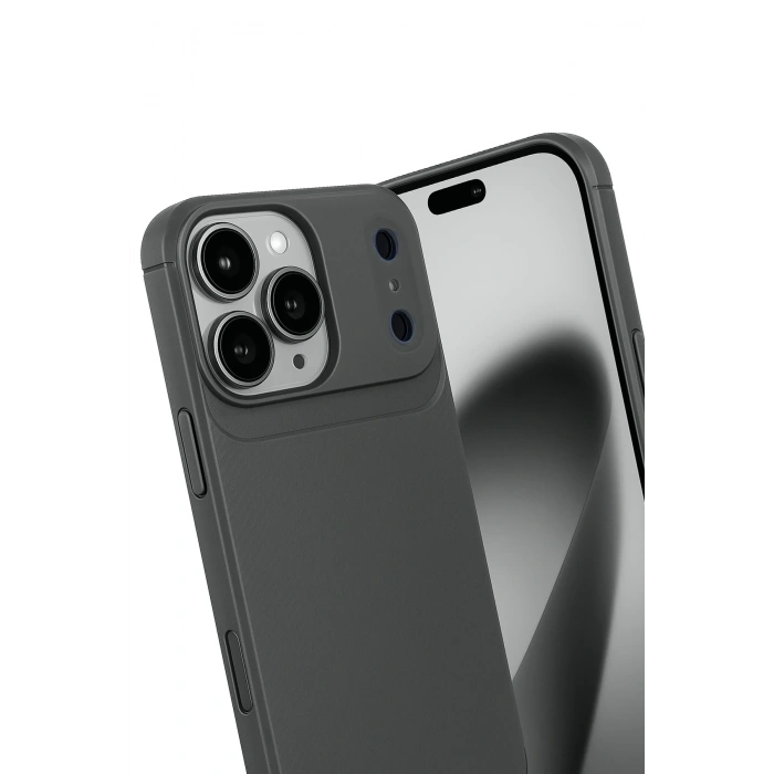 Newface Apple iPhone 17 Pro Max Auto Focus Karbon Kapak - Gri