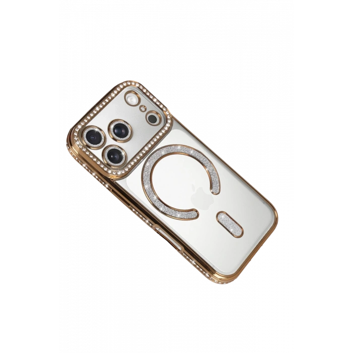 Newface Apple iPhone 17 Pro Max Joke Simli Magneticsafe Kılıf - Gold