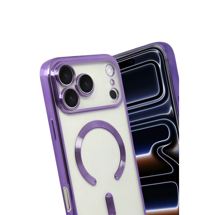 Newface Apple iPhone 17 Pro Max Kross Magneticsafe Kapak - Mor