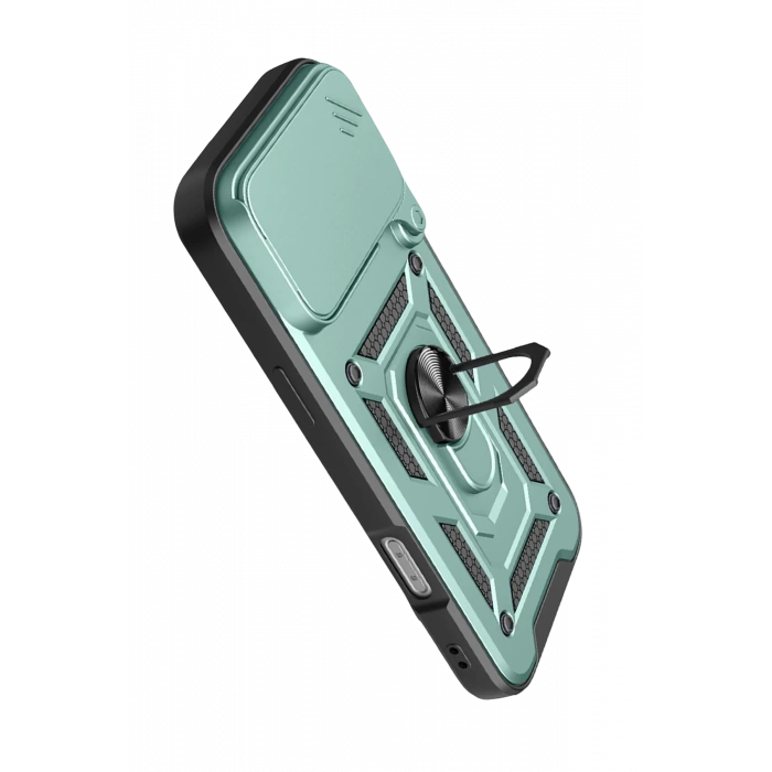 Newface Apple iPhone 17 Pro Max Pars Lens Yüzüklü Silikon - Yeşil