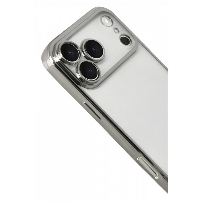 Newface Apple iPhone 17 Pro Max Razer Lensli Silikon - Gümüş