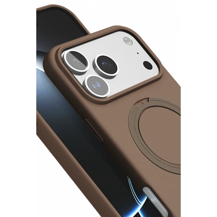 Newface Apple iPhone 17 Pro Max Regal Magsafe Standlı Kapak - Çöl Titanyum