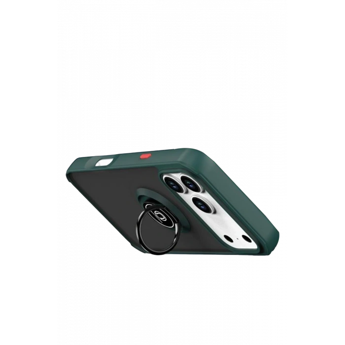 Newface Apple iPhone 17 Pro Montreal Yüzüklü Silikon Kapak - Yeşil