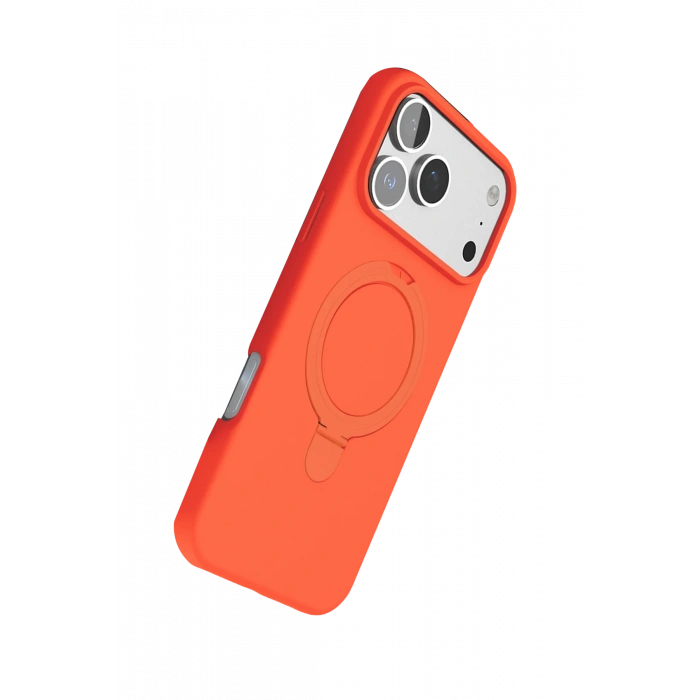 Newface Apple iPhone 17 Pro Regal Magsafe Standlı Kapak - Turuncu