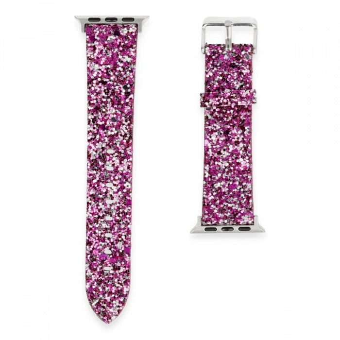 Newface Apple Watch 38mm Starry Taşlı Kordon - Derin Mor