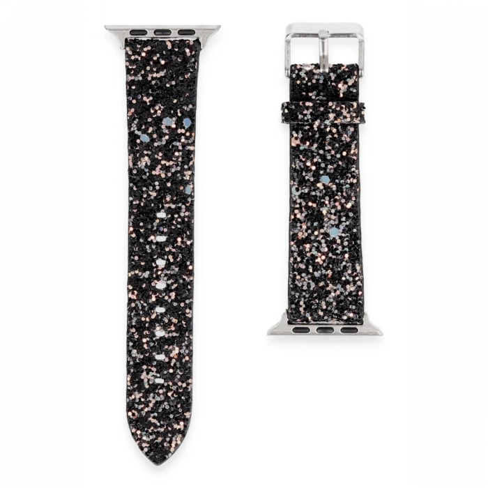 Newface Apple Watch 38mm Starry Taşlı Kordon - Siyah