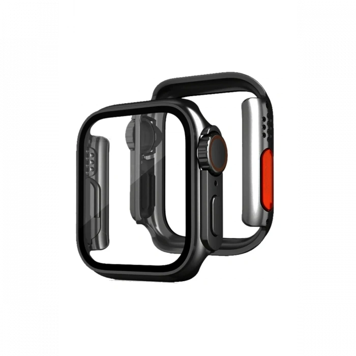 Newface Apple Watch 41mm Watch 49mm Kasa Dönüştürücü ve Ekran Koruyucu - Siyah