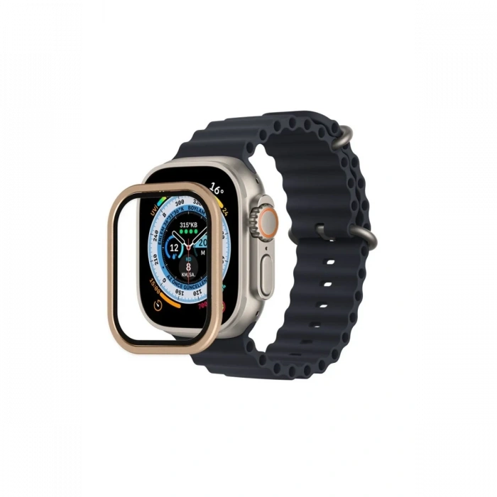 Newface Apple Watch Ultra 49mm Alüminyum Kasa Cam Ekran Koruyucu - Yıldız Işığı