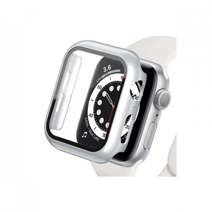 Newface Apple Watch Ultra 49mm Camlı Kasa Ekran Koruyucu - Gümüş