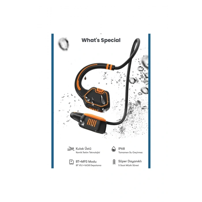 Newface AS9 Suya Dayanıklı Bluetooth Kulaklık - Siyah