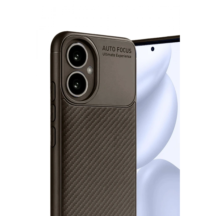 Newface Honor 400 Kılıf Auto Focus Karbon Kapak - Kahverengi