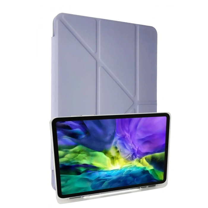Newface iPad 10.2 (8.nesil) Kılıf Kalemlikli Mars Tablet Kılıfı - Lila