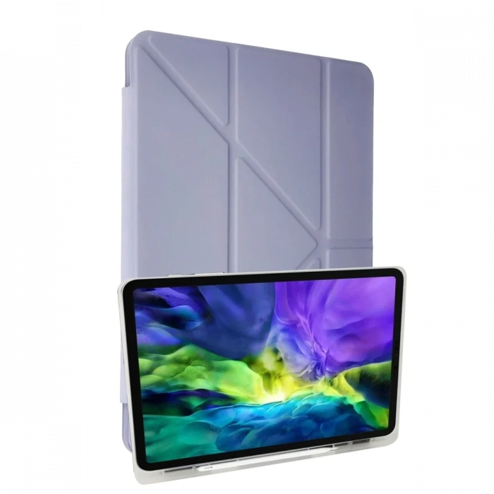 Newface iPad 10.2 (8.nesil) Kılıf Kalemlikli Mars Tablet Kılıfı - Lila