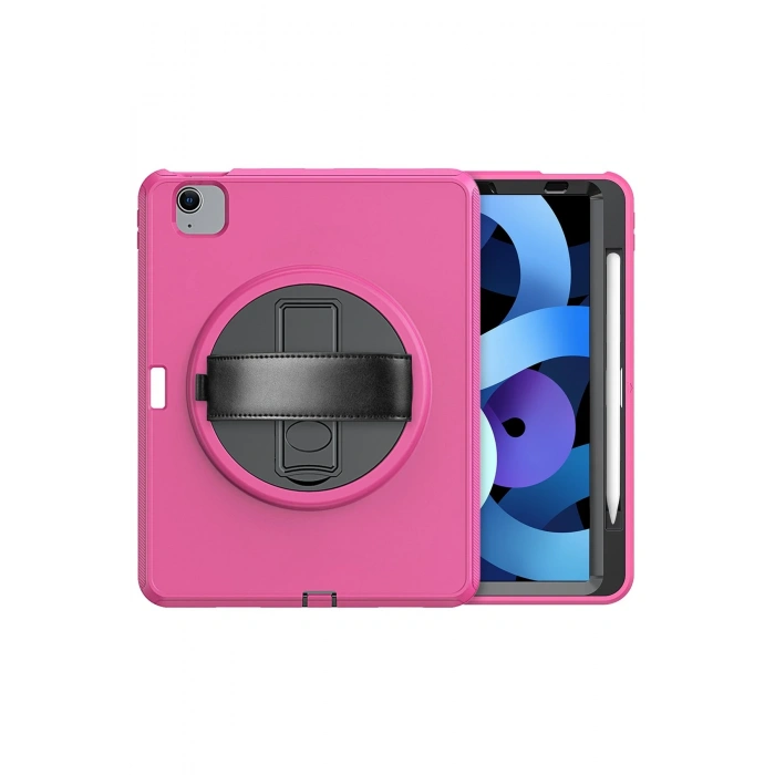 Newface iPad 2022 10.9 (10.nesil) Kılıf Hand Strap Tablet Kılıfı - Pembe