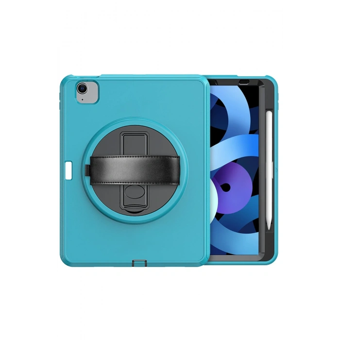 Newface iPad 2022 10.9 (10.nesil) Kılıf Hand Strap Tablet Kılıfı - Turkuaz