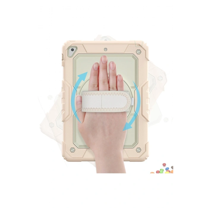 Newface iPad 5 Air 9.7 Kılıf Strap New Tablet Kapak - Pembe