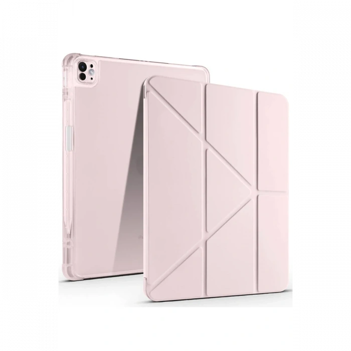 Newface iPad Air 13 (2024) Kılıf Kalemlikli Mars Tablet Kılıfı - Rose Gold