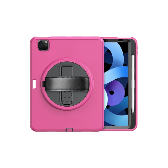 Newface iPad Pro 11 (2018) Kılıf Hand Strap Tablet Kılıfı - Pembe