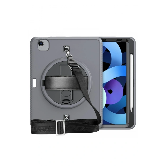 Newface iPad Pro 11 (2020) Kılıf Strap-C Otterbox Tablet Kapak - Gri